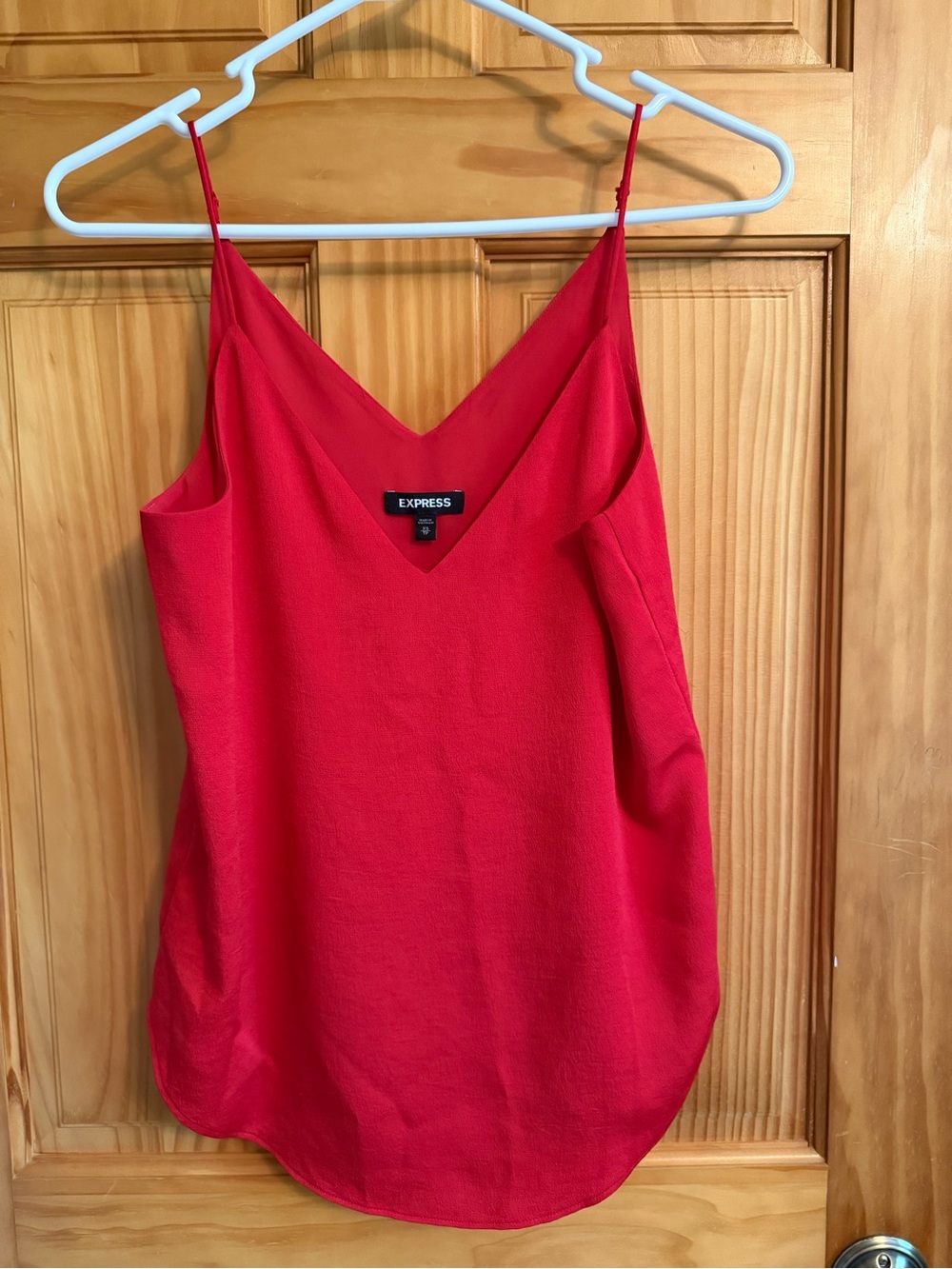 Express Red V-Neck Spaghetti Strap Cami